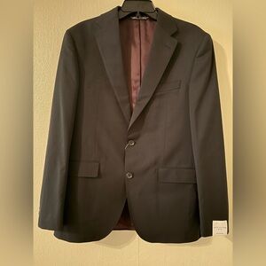 Jack Victor Solid Black Wool Suit